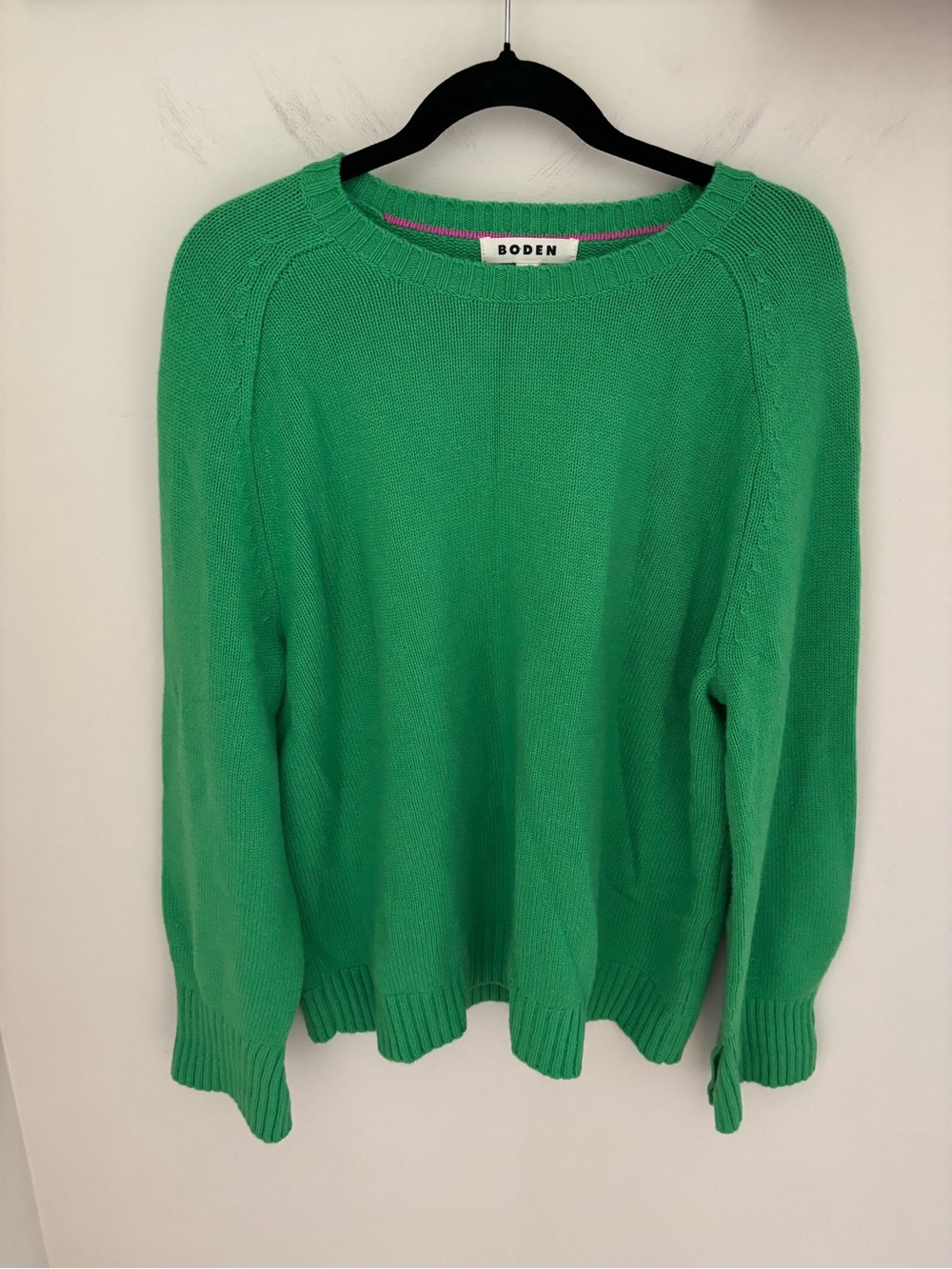 Boden Women's Green Split Cuff Cashmere Sweater— Size L - Picture 3 of 6